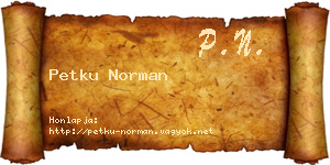 Petku Norman névjegykártya
